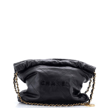 Chanel 22 Chain Hobo Quilted Caviar Small