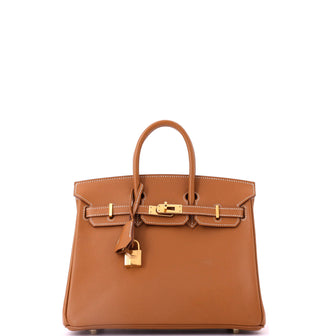 Hermes Birkin Handbag Brown Epsom with Gold Hardware 25