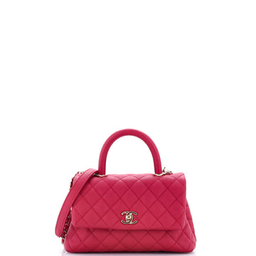 Chanel Coco Top Handle Bag Quilted Caviar Mini