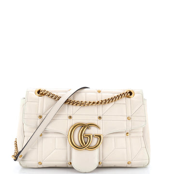 Gucci GG Marmont Flap Bag Studded Matelasse Leather Medium