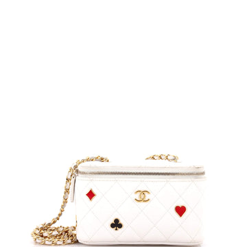 Chanel Coco Casino Vanity Case with Chain Quilted Caviar Small