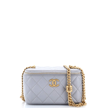 Chanel All Slide Long Vanity Case with Chain Quilted Lambskin Small