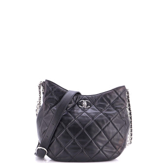 Chanel Chain Rows Hobo Quilted Lambskin
