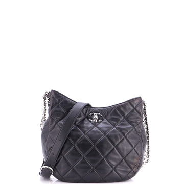 Chanel Chain Rows Hobo Quilted Lambskin