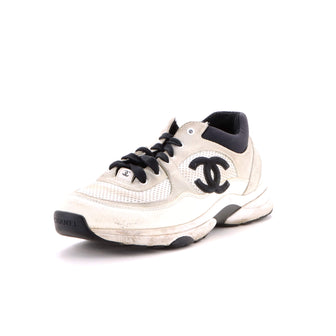 Chanel Women's CC Low-Top Sneakers Suede and Mesh