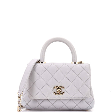 Chanel Coco Top Handle Bag Quilted Caviar Extra Mini