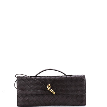 Bottega Veneta Andiamo Top Handle Clutch Intrecciato Nappa Long