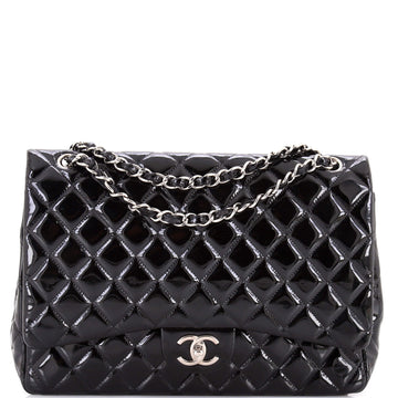 Chanel Classic Double Flap Bag Quilted Patent Maxi