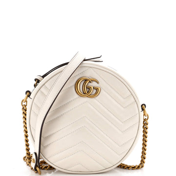 Gucci GG Marmont Round Shoulder Bag Matelasse Leather Mini