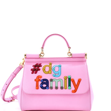 Dolce & Gabbana Miss Sicily Bag Embellished Printed Leather Medium