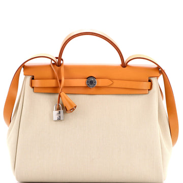 Hermes Herbag Zip Leather and Toile 31