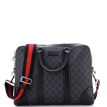 Gucci Convertible Zip Around Briefcase GG Coated Canvas Medium