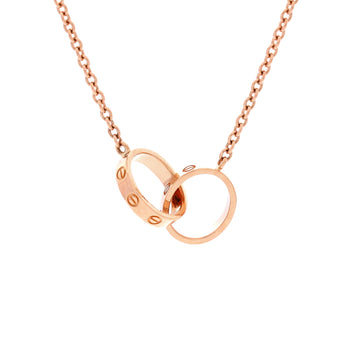 Cartier Love Interlocking Necklace 18K Rose Gold