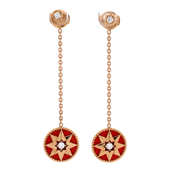 Christian Dior Rose des Vents Drop Earrings Necklace 18K Rose Gold with Diamonds and Ceramic