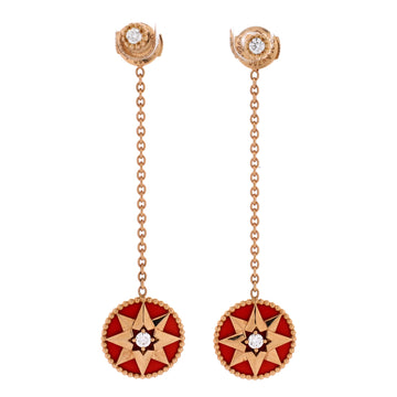 Christian Dior Rose des Vents Drop Earrings Necklace 18K Rose Gold with Diamonds and Ceramic