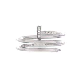 Cartier Juste un Clou Double Ring 18K White Gold and Diamonds Small