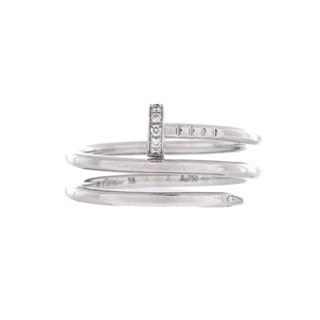 Cartier Juste un Clou Double Ring 18K White Gold and Diamonds Small