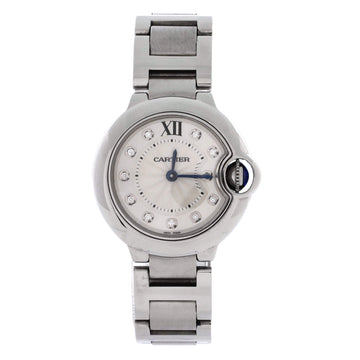 Cartier Ballon Bleu de Cartier Quartz Watch Stainless Steel with Diamond Markers 28