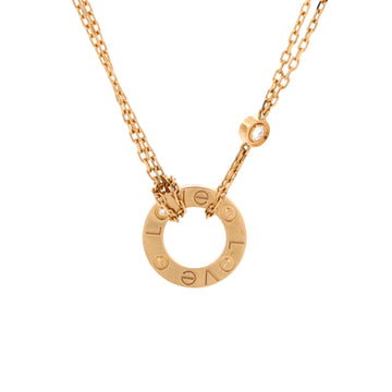 Cartier 2 Diamonds Love Pendant Necklace 18K Yellow Gold and Diamonds