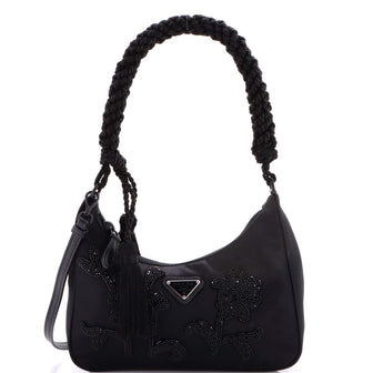 Prada Re-Edition Shoulder Bag Embellished Tessuto Small