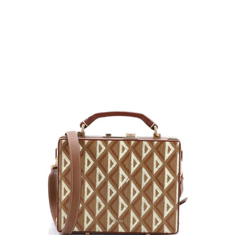 Christian Dior Lock Convertible Briefcase CD Diamond Coated Canvas Mini