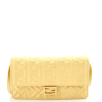 Fendi Baguette Wallet on Chain Zucca Embossed Leather