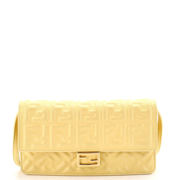 Fendi Baguette Wallet on Chain Zucca Embossed Leather