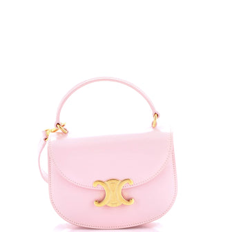 Celine Triomphe Besace Clea Top Handle Flap Bag Leather Mini