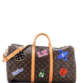 Louis Vuitton Keepall Bandouliere Bag Limited Edition World Tour Monogram Canvas 50