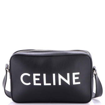 Celine Logo Messenger Bag Leather Small