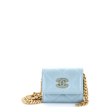 Chanel Pending CC Card Holder on Chain Quilted Lambskin