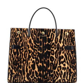 Burberry Title Top Handle Bag Printed Calf Hair Medium