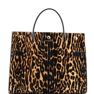 Burberry Title Top Handle Bag Printed Calf Hair Medium
