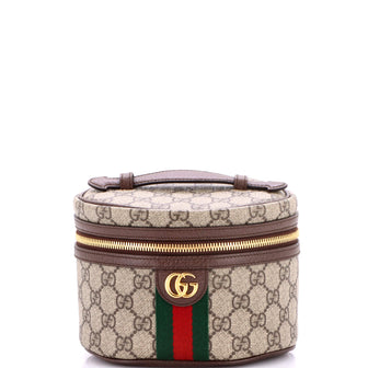 Gucci Ophidia Top Handle Cosmetic Case GG Coated Canvas Mini