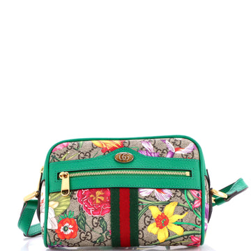 Gucci Ophidia Shoulder Bag Flora GG Coated Canvas Mini