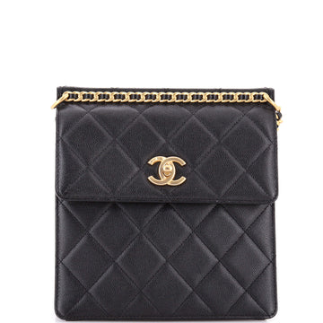 Chanel Top Chain CC Square Backpack Quilted Caviar