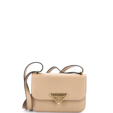 Prada Embleme Triangle Logo Flap Bag Saffiano Leather Small