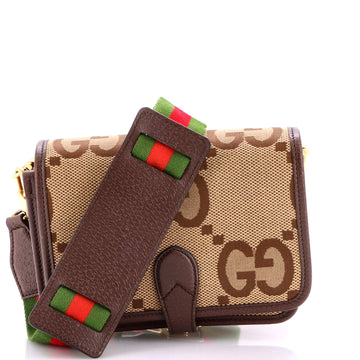 Gucci Buckle Messenger Bag Jumbo GG Canvas Small