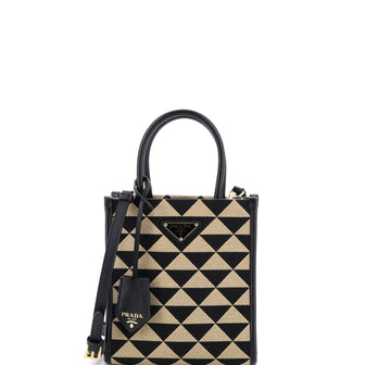 Prada Symbole Shopper Tote Jacquard Mini
