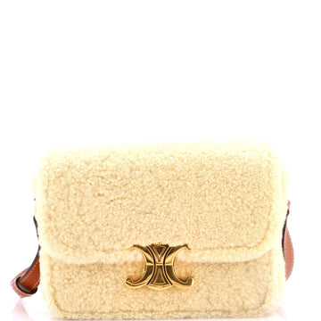 Celine Triomphe Shoulder Bag Shearling Medium