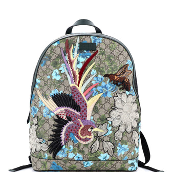 Gucci Zip Backpack Embroidered Printed GG Coated Canvas Medium