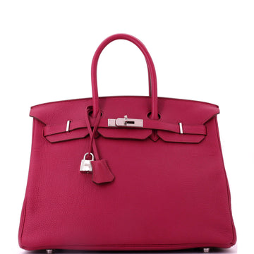 Hermes Birkin Handbag Red Togo with Palladium Hardware 35