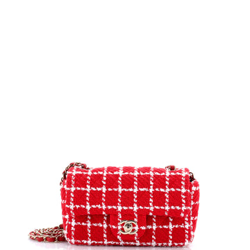 Chanel Classic Single Flap Bag Quilted Tweed Mini
