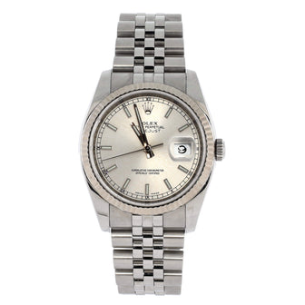 Rolex Oyster Perpetual Datejust Automatic Watch Stainless Steel and White Gold 36