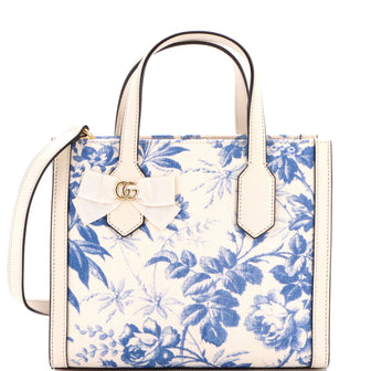 Gucci GG Ribbon Tote Printed Linen Small