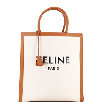 Celine Vertical Cabas Tote Canvas with Leather Large