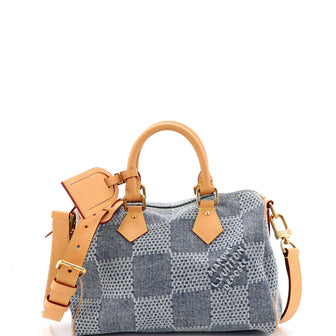 Louis Vuitton Speedy Bandouliere Bag 3D Damier Giant Denim 25