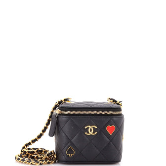 Chanel Coco Casino Vanity Case with Chain Quilted Caviar Mini