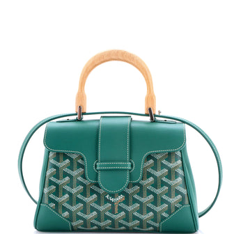 Goyard Saigon Top Handle Bag Coated Canvas with Leather Mini