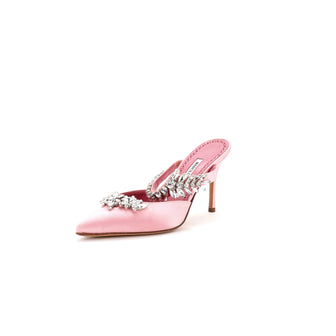 Manolo Blahnik Women's Lurum Heeled Mules Satin 90